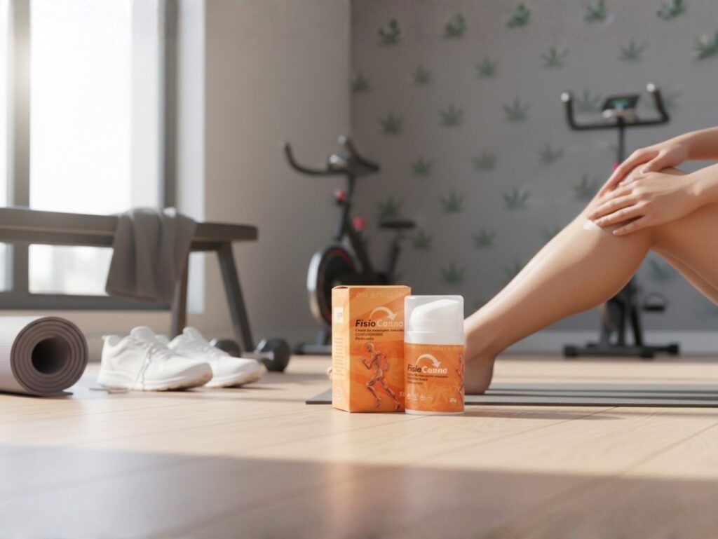 Creme de massagem com cbd quente aplicado nas pernas para alívio do desconforto muscular