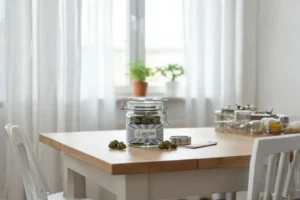 Flores de CBD secas e selecionadas de cânhamo industrial