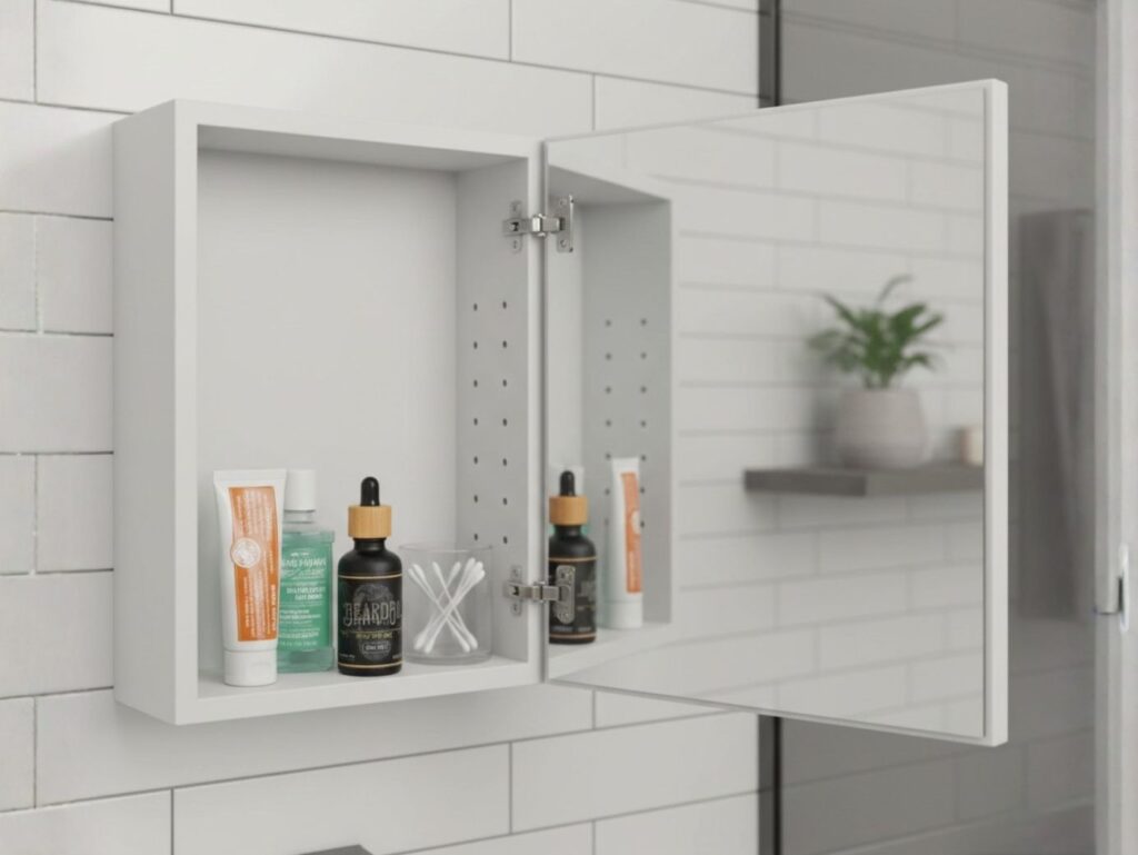 Óleo da barba integrado na rotina diária de cuidados pessoais na casa de banho