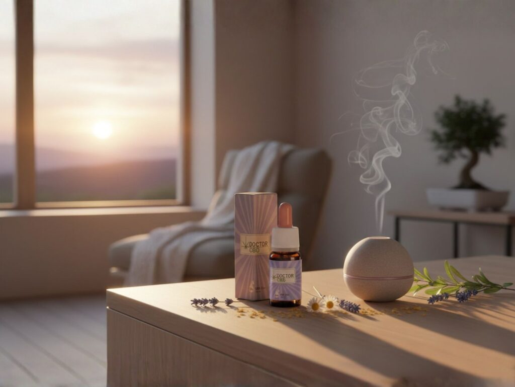óleo de cbd a 30% da Doctor CBD em ambiente de relaxamento
