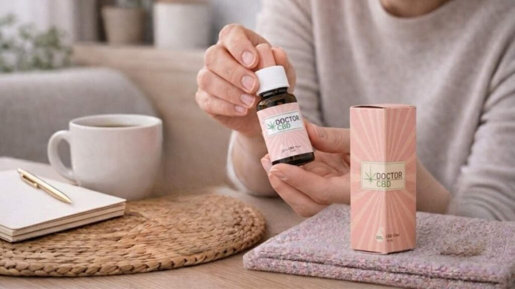 CBD para epilepsia com óleo Doctor CBD em ambiente doméstico tranquilo e rotina de bem-estar
